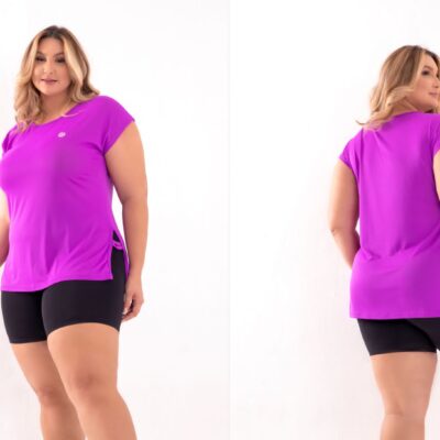 BLUSA TIRA LATERAL DRAY FIT  POLIAMIDA PLUS SIZE