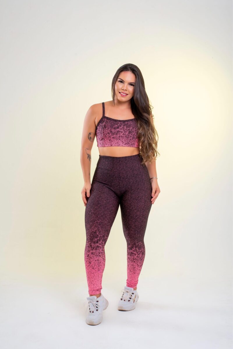 CONJUNTO CALÇA  JAQUARD PONTILHADO POLIESTER M E G