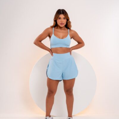 CONJUNTO SHORT DUPLO POLIAMIDA GELADINHO ABERTO NAS LATERAIS
