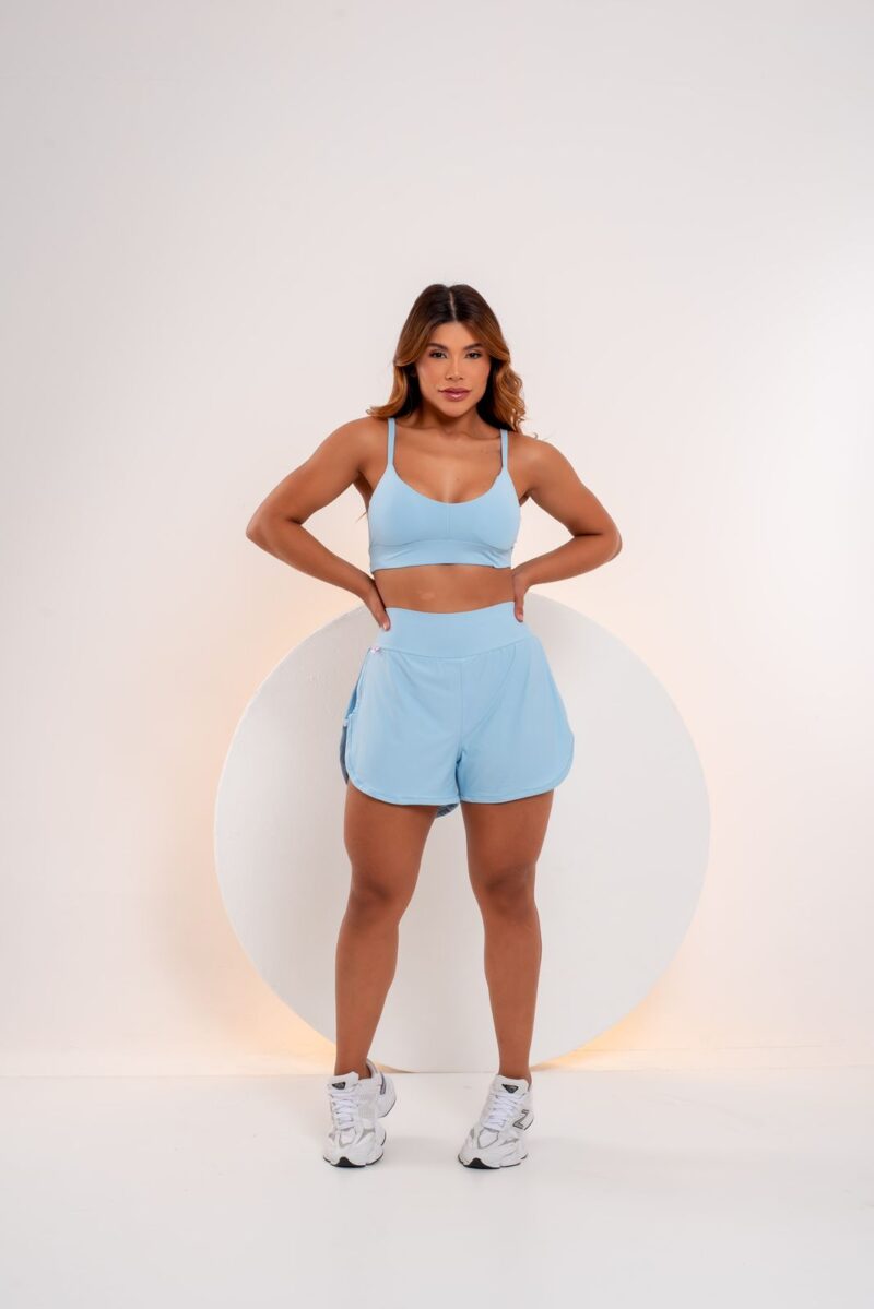 CONJUNTO SHORT DUPLO POLIAMIDA GELADINHO ABERTO NAS LATERAIS