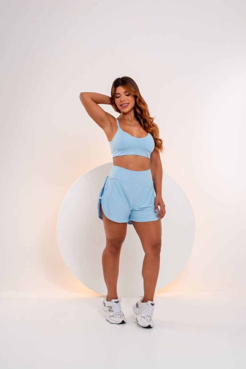 CONJUNTO SHORT DUPLO POLIAMIDA GELADINHO ABERTO NAS LATERAIS - Image 2