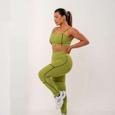 CONJUNTO CALÇA POLIAMIDA DEMICOMPRESSION ZERO TRANPARENCIA DETALHES VIEIS TOP COM BOJO