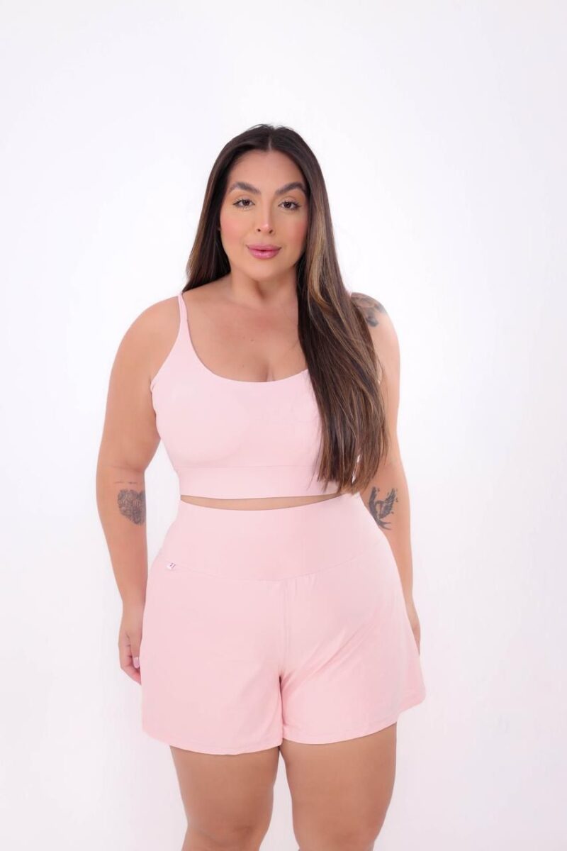 CONJUNTO SHORT BOX DUPLO POLIAMIDA GELADINHO COM ELASTICO PALA PLUS SIZE
