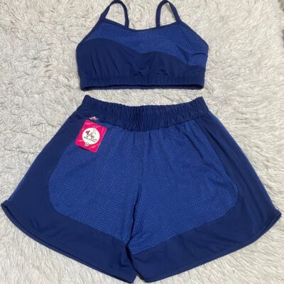 CONJUNTO SHORT DUPLO POLIAMIDA LISO COM JAQUARD ELASTICO NO COZ TOP COM BOJO