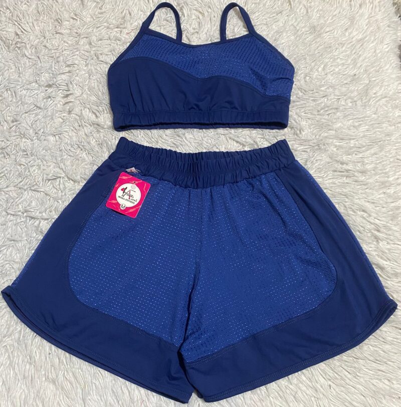CONJUNTO SHORT DUPLO POLIAMIDA LISO COM JAQUARD ELASTICO NO COZ TOP COM BOJO