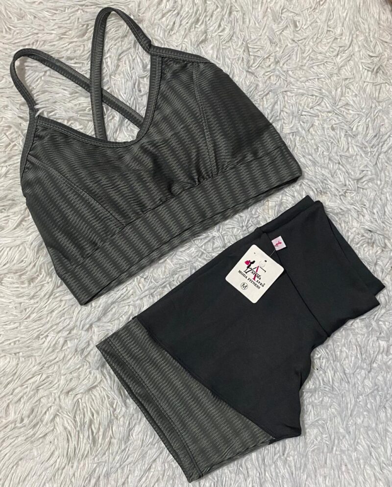 CONJUNTO SHORT SUPLEX POLIESTER COM CIRRE 3D NA BARRA TOP COM BOJO