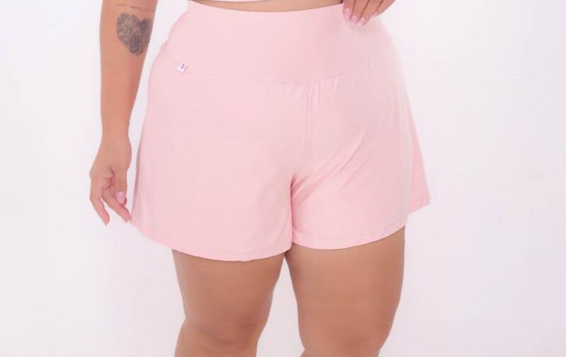 SHORT BOX DUPLO POLIAMIDA GELADINHO COM ELASTICO PLUS SIZE