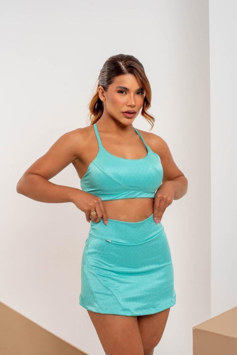 CONJUNTO SHORT SAIA BRIGHT SOPT POLIAMIDA TOP COM BOJO