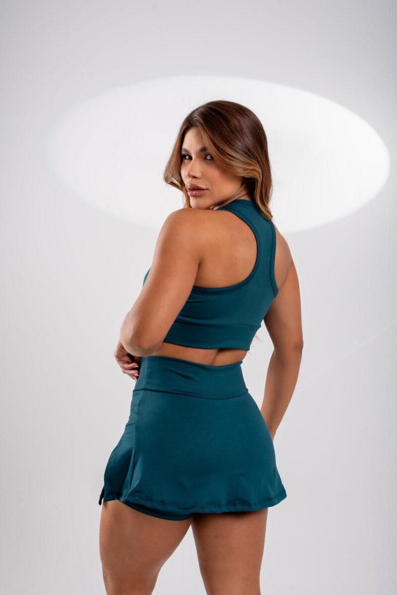 CONJUNTO SHORT SAIA ABERTURA FRENTE SUPLEX POLIESTER LISO - Imagem 3