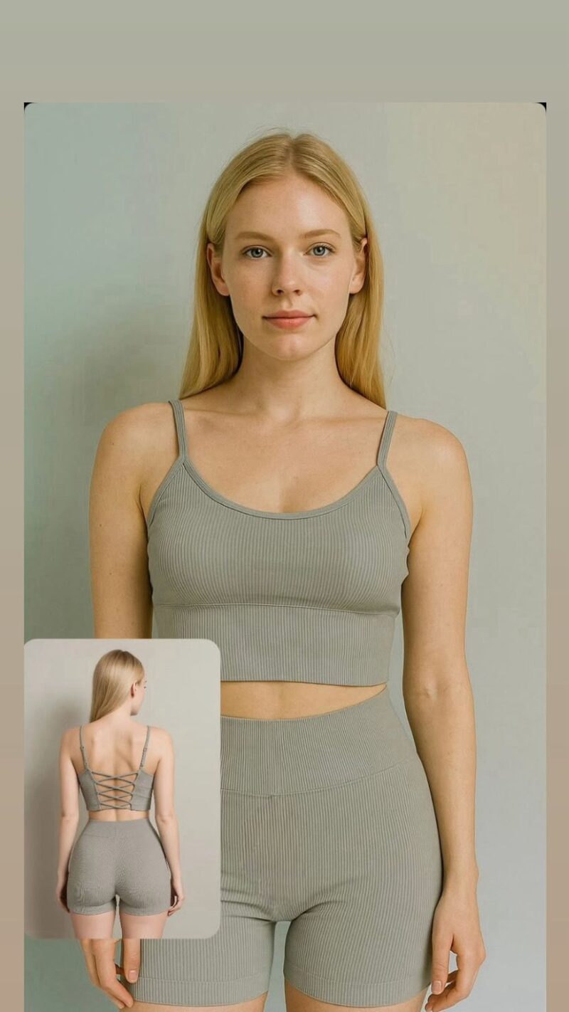 CONJUNTO SHORT POLIAMIDA TOP COM BOJO TRANÇADO COSTA IMPORTADO PREMIUM