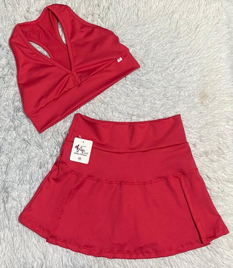 CONJUNTO SHORT SAIA ABERTURA FRENTE SUPLEX POLIESTER LISO