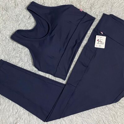 CONJUNTO CALÇA POLIAMIDA COM BOLSO LATERAL TOP COM BOJO ALÇA GROSSA PLUS SIZE