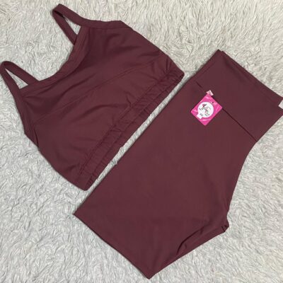 CONJUNTO SHORT POLIAMIDA LISO TOP COM BOJO EXTRA GG