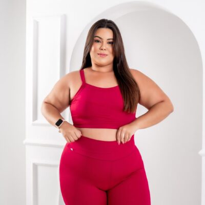 CONJUNTO SHORT POLIAMIDA LISO TOP COM BOJO EXTRA GG