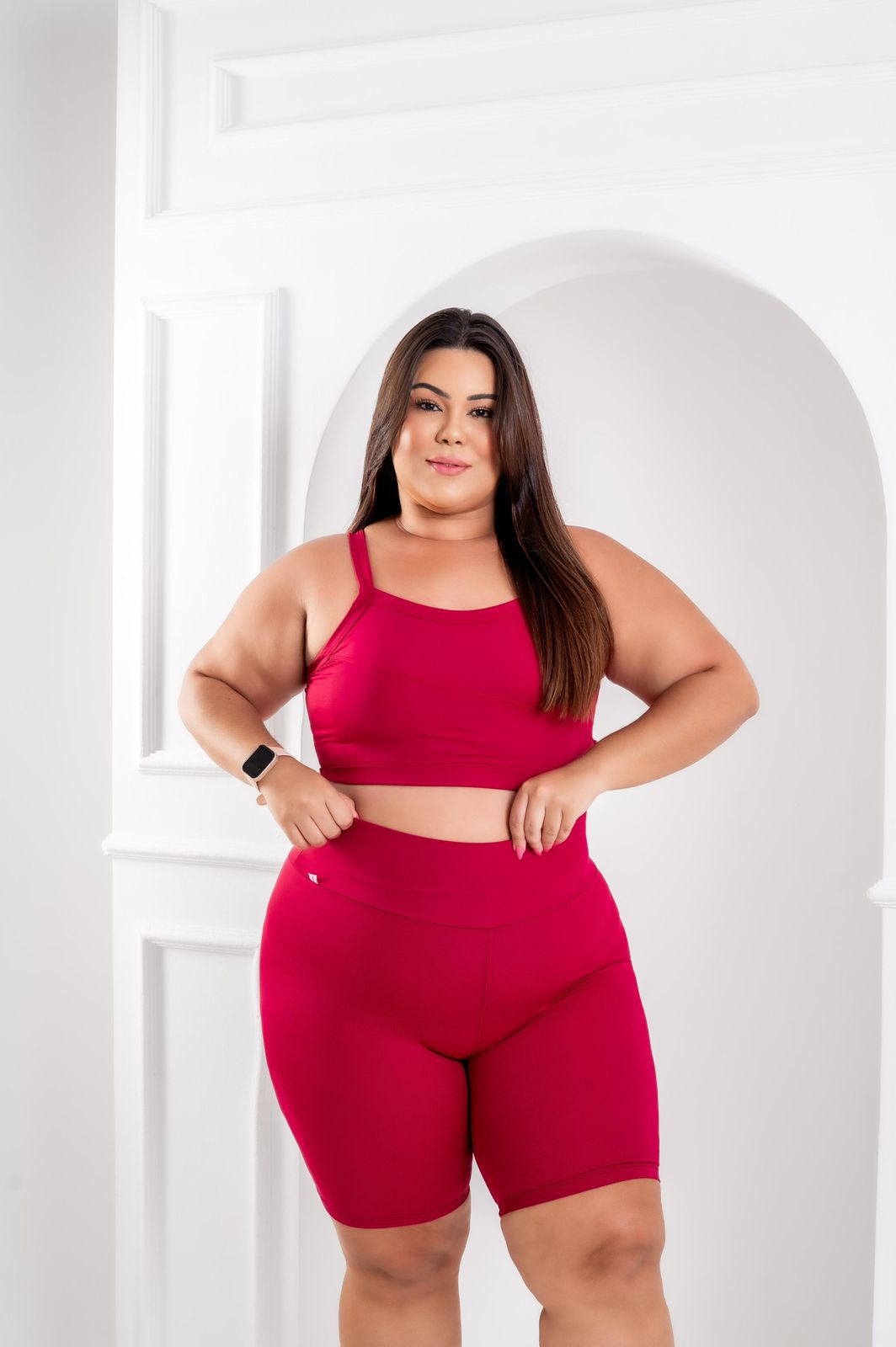 CONJUNTO SHORT POLIAMIDA LISO TOP COM BOJO EXTRA GG