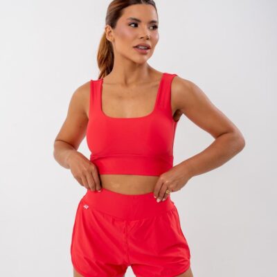 CONJUNTO SHORT DUPLO POLIAMIDA GELADINHO TOP ALÇA LARGA
