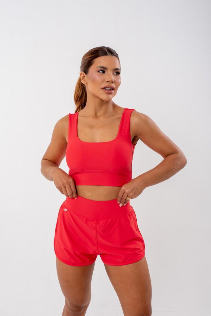 CONJUNTO SHORT DUPLO POLIAMIDA GELADINHO TOP ALÇA LARGA