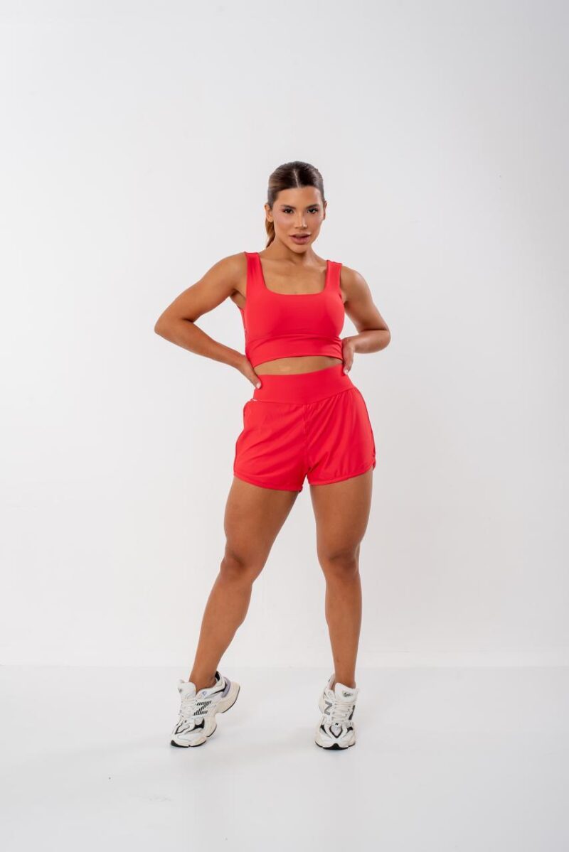 CONJUNTO SHORT DUPLO POLIAMIDA GELADINHO TOP ALÇA LARGA - Imagem 4