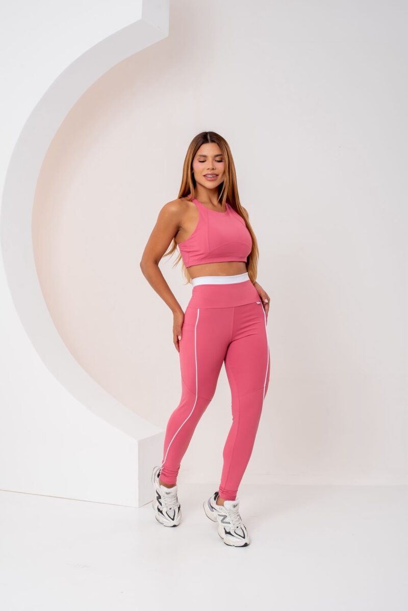 CONJUNTO CALÇA BICOLOR COM BOLSO LATERAL POLIAMIDA