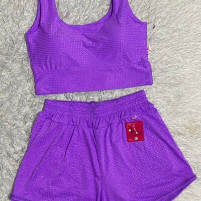CONJUNTO SHORT DUPLO JAQUARD TOP ALÇA LARGA