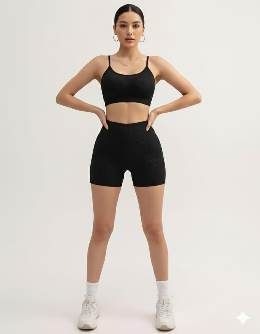 CONJUNTO SHORT POLIAMIDA COM DETALHES NAS COSTAS IMPORTADO PREMIUM - Imagem 2