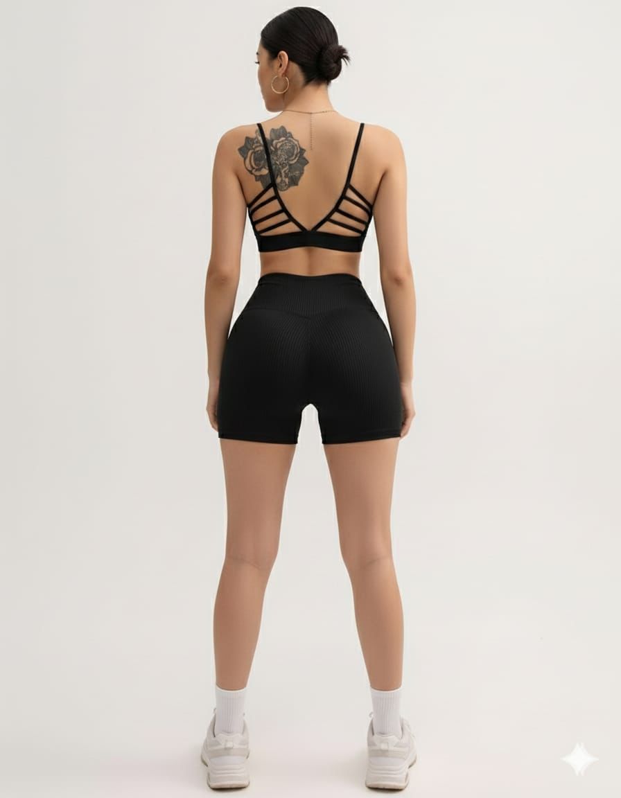 CONJUNTO SHORT POLIAMIDA COM DETALHES NAS COSTAS IMPORTADO PREMIUM