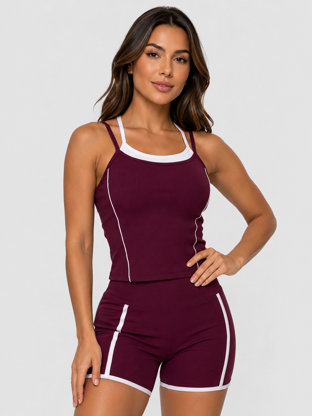 CONJUNTO SHORT CAMISETA DUPLA DTL VIVO COM BOLSO LATERAL IMPORTADO PREMIUM